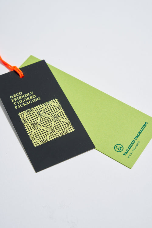 Assembled tag with digital fluorescent print - 2