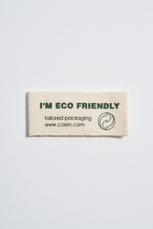 Label printed on recycled cotton