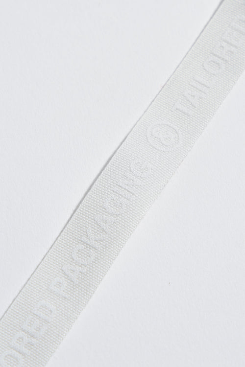 Ribbon printed with water-based ink
 on GOTS natural cotton ribbon